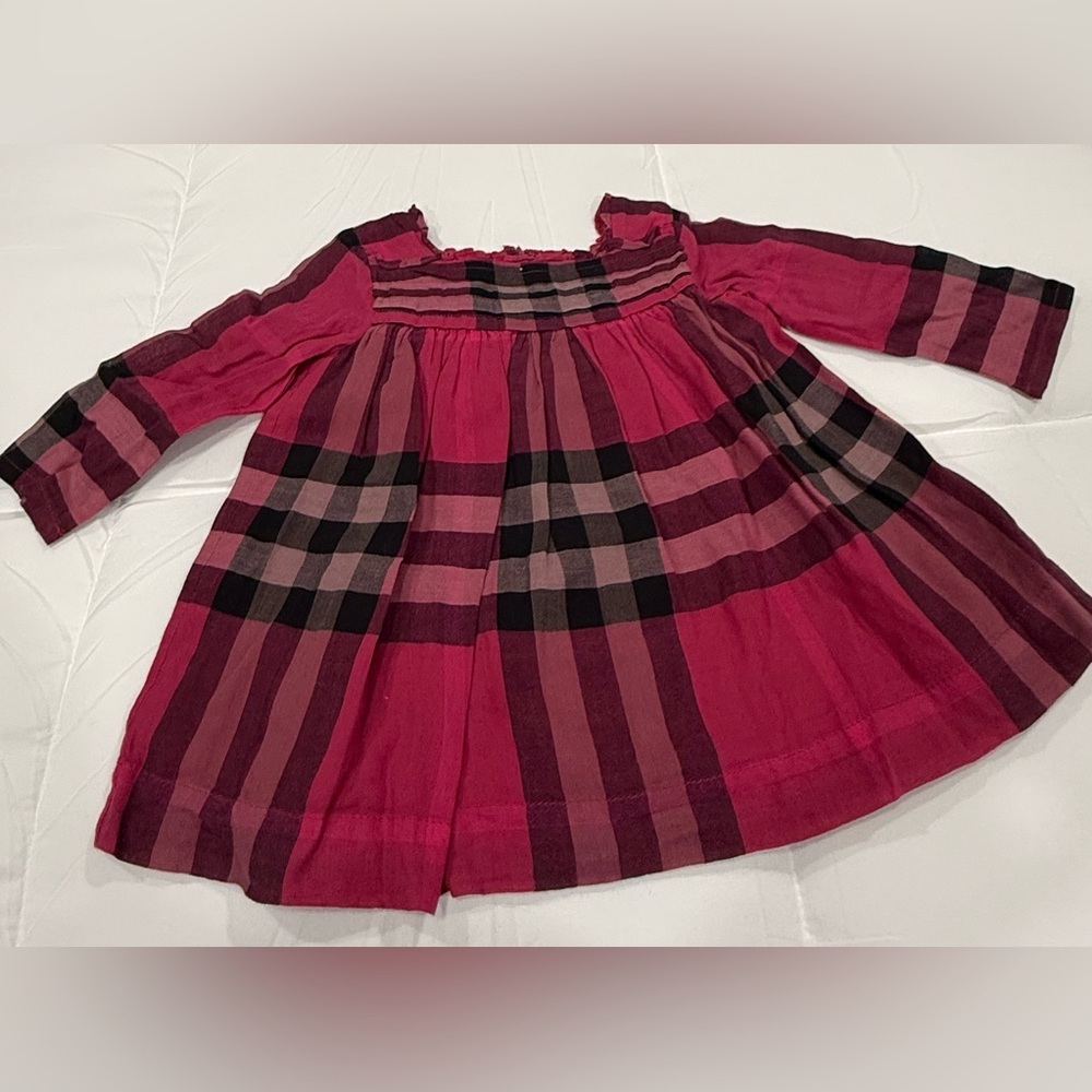 Burberry Ted and Black Plaid Dress baby girls